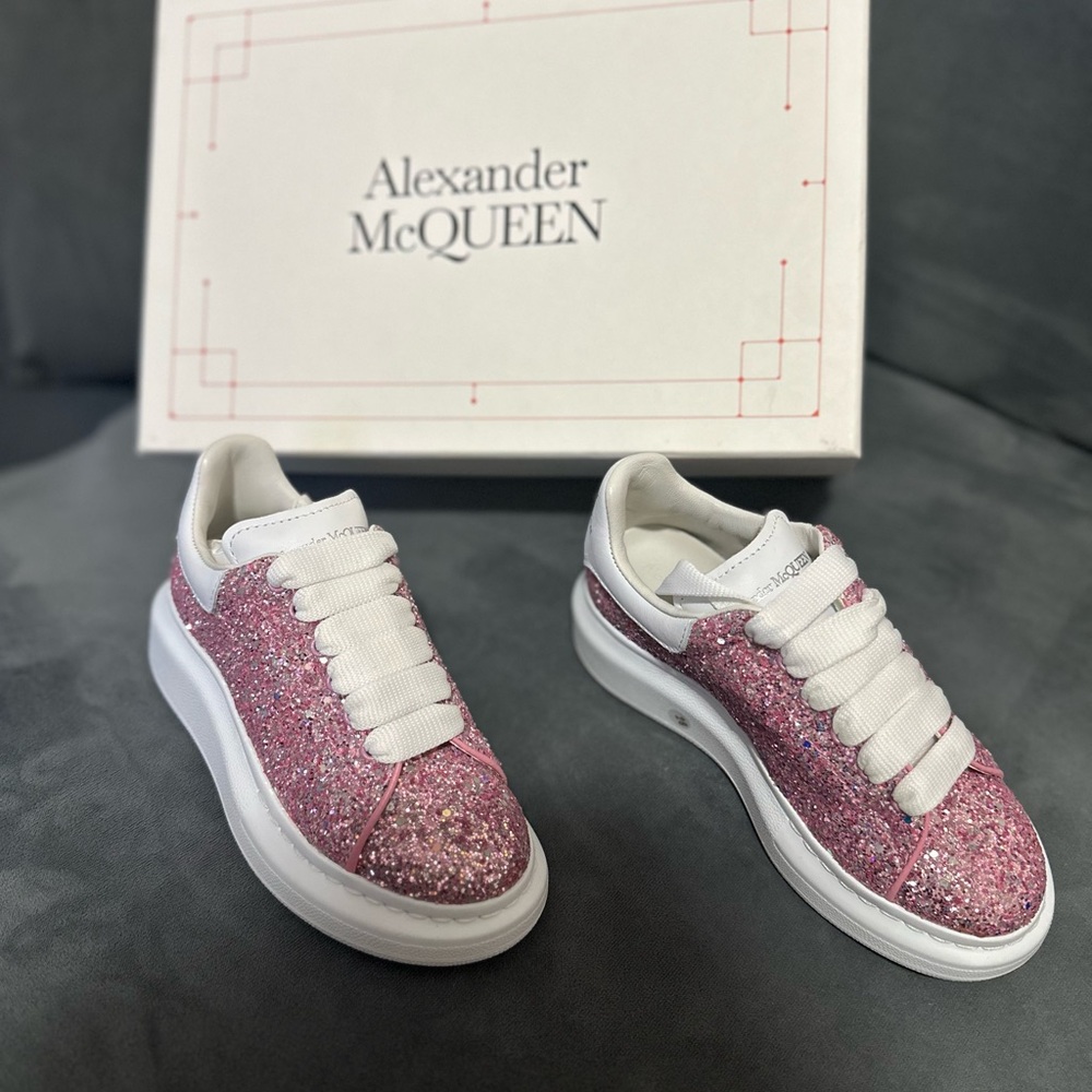 Alexander McQueen Pink Glitter Sneakers